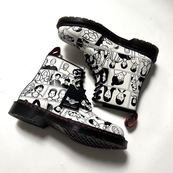 Dr. Martens 1460 Pride Boots Fuyuki Kanai Manga Art Leather Mens 9 Womens 10 NWO - Picture 2 of 13